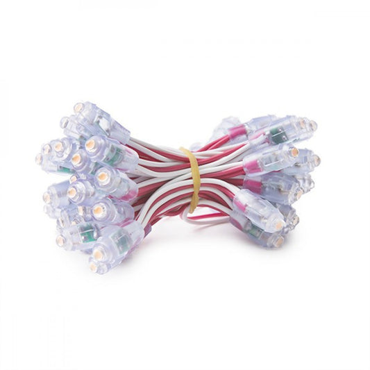 Pixel LED 0,1W 2Lm 9Mm 12V Epistar (String 50 Unidades) Roxo 50.000H [DE-PIX-9-A]