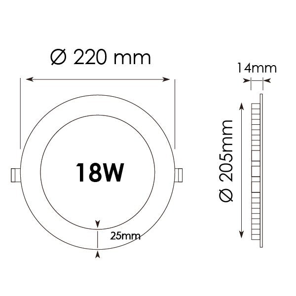 Downlight Circular Extraplano LED 18W Branco 1620lm