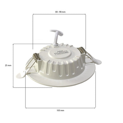 Downlight Circular Encastrar LED 7W Branco 700lm IP44
