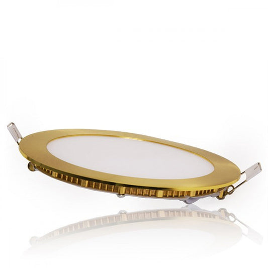 Painel LED 12W 1200Lm 2700ºK Circular Dourado 50.000H [GL-CL-R12N-G-WW]
