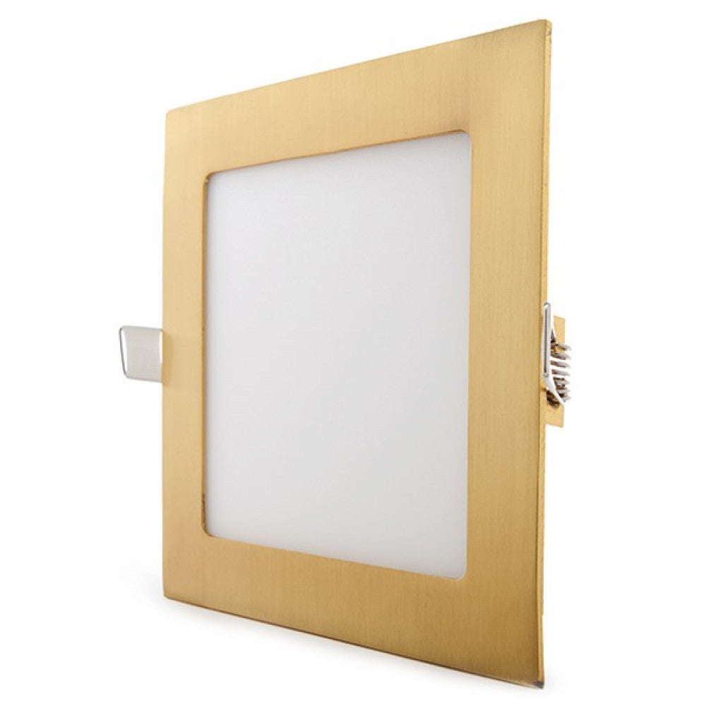 Painel LED 12W 1200Lm 2700ºK Quadrado Dourado 50.000H [GL-CL-S12N-G-WW]