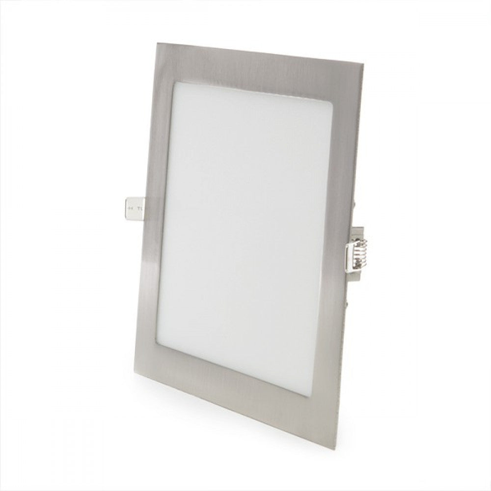 Painel de LED quadrado de níquel acetinado de 18 W, 1800 Lm, 6000ºK, 50.000 H [GL-CL-S18N-CW]