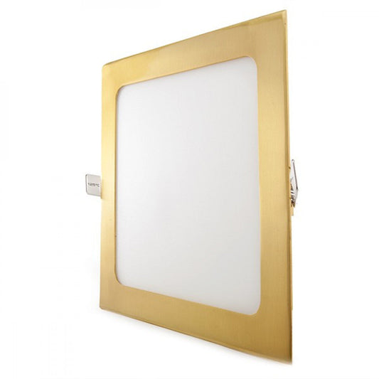 Painel LED 18W 1800Lm 2700ºK Quadrado Dourado 50.000H [GL-CL-S18N-G-WW