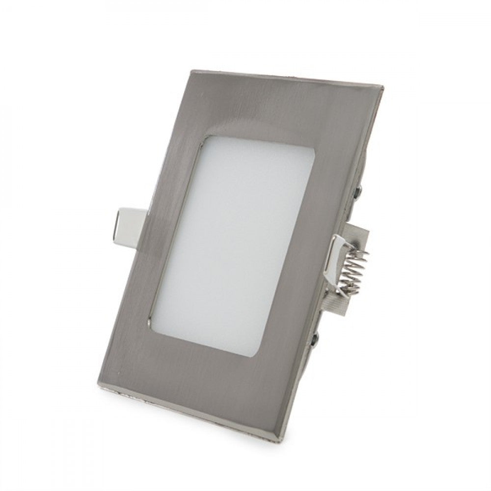 Painel de LED quadrado de níquel acetinado de 6W 600Lm 6000ºK 50.000H [GL-CL-S6N-CW]