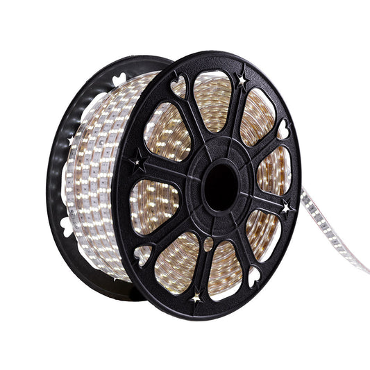Faixa de 120 LEDs/M 500W 2700ºK SMD5050 220VAC IP65 x50M 40.000H [HO-220-120-50M-WW]