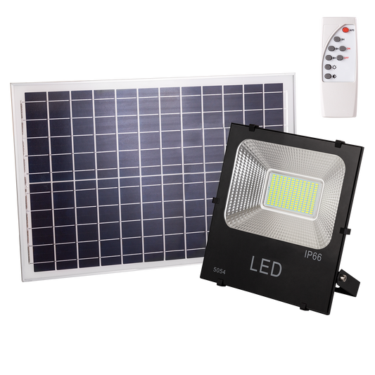 Holofote LED 100W 10.000Lm 4000ºK Sensor Solar 100W + Painel de Controle Remoto 6V/25W 40.000H [PL-626005-W]
