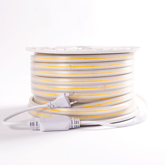 Fita LED COB 450W 34.200Lm CRI85 220VAC x 50M [HO-COB220-9W-WW]-Branco Quente