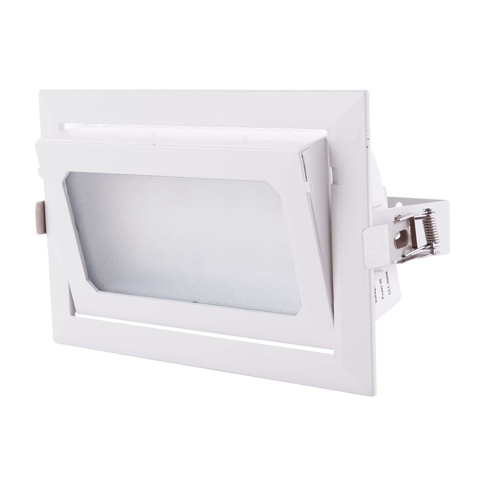 Foco Downlight LED 40W 6600Lm 2700ºK Retangular Ajustável 40.000H [HO-COB-R-OR-40W-WW]