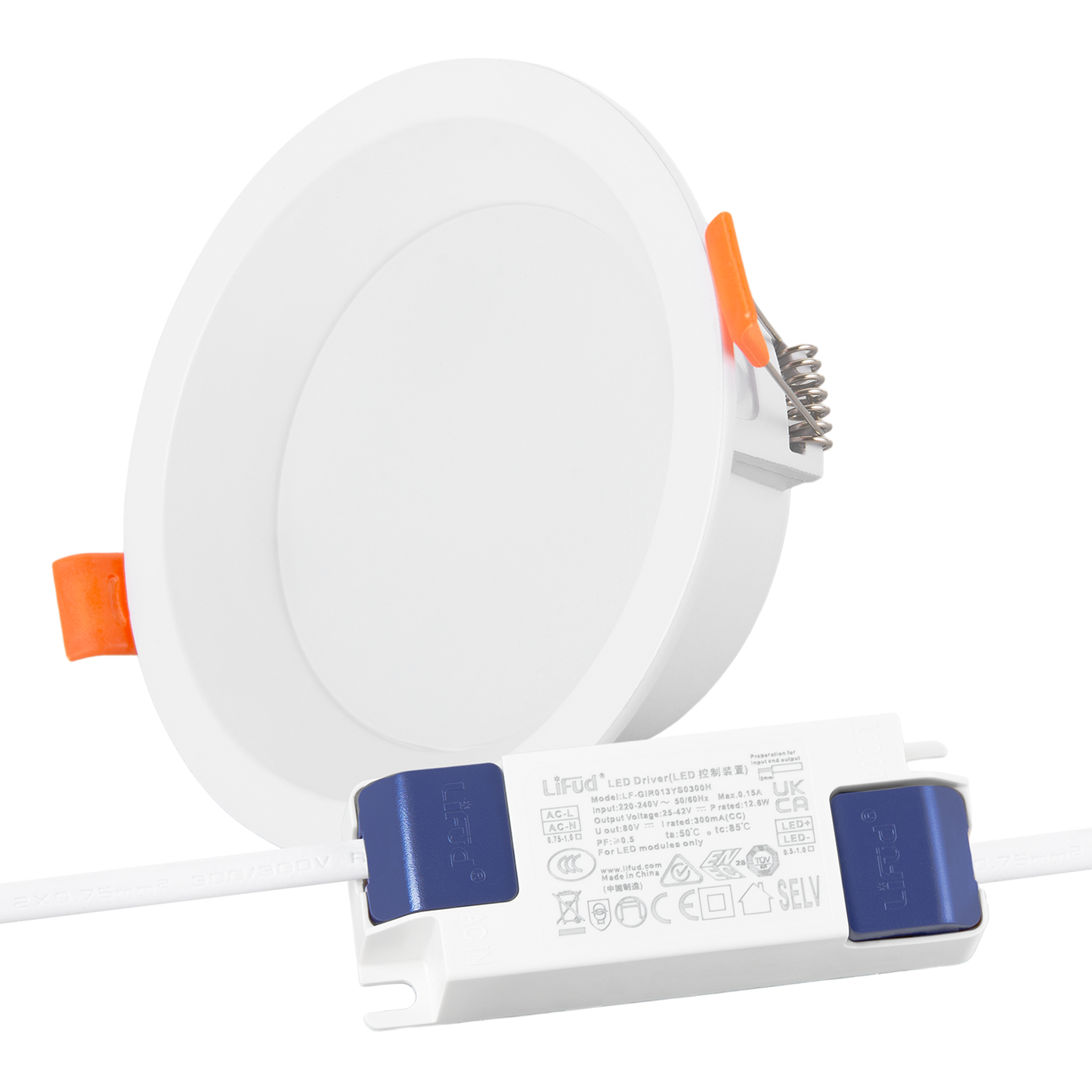 Downlight LED 12W 140Lm/W Driver LIFUD Flicker Free 2700ºK [HO-DL01-LI-12W-WW]