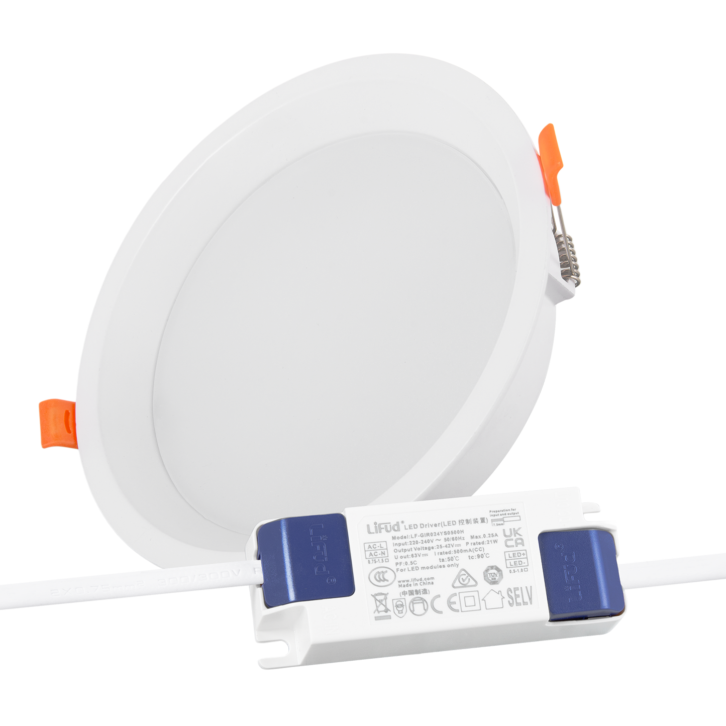Downlight LED 20W 140Lm/W Driver LIFUD Flicker Free 2700ºK [HO-DL01-LI-20W-WW]