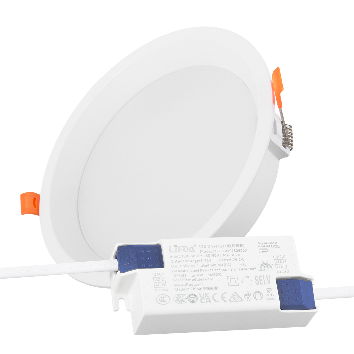 Downlight LED 24W 140Lm/W Driver LIFUD Flicker Free 4000ºK [HO-DL01-LI-24W-W]
