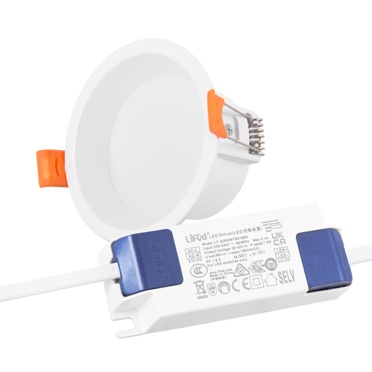 Downlight LED 7W 140Lm/W Driver LIFUD Flicker Free 2700ºK [HO-DL01-LI-7W-WW]