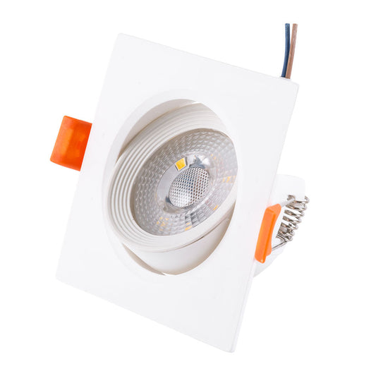Foco Downlight LED 7W 589Lm 2700ºK Retangular Inclinável 40.000H [HO-DLPL-CUAD-7W-WW]