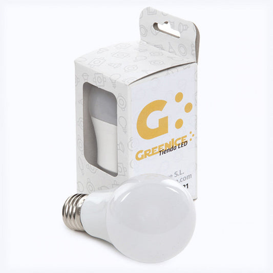 Lâmpada LED E27 5W 421Lm 2700ºK Caixa Esférica Personalizada 40.000H [HO-ED-B3-E27-5W-WW-EP03]