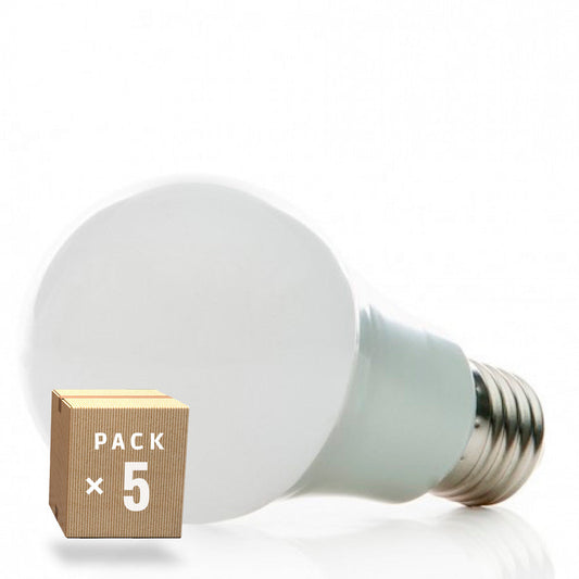 Pacote de 5 Lâmpadas LED E27 7W 630Lm 6000ºK 40.000H [HO-ED-B3-E27-7W-CW-PK5-AP]