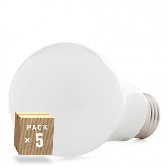 Pacote de 5 Lâmpadas LED E27 9W 758Lm 2700ºK 40.000H [HO-ED-B3-E27-9W-WW-PK5-AP]
