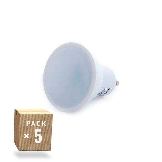 Pacote de 5 Lâmpadas LED GU10 6W 500Lm 4200ºK 40.000H [HO-GU10-SMD-6W-IC-W-PK5-AP]