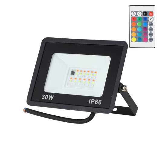 Projetor LED RGBW com controle remoto 30W [HO-ICRGBFL-30W]