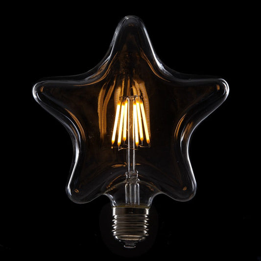 Lâmpada LED E27 6W 432Lm 2000ºK Filamento Estrela 40.000H [HO-LF-STAR-E27-6W-WW]