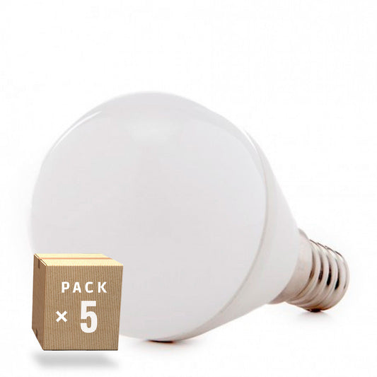 Pacote de 5 Lâmpadas LED E14 5W 410Lm 4200ºK 40.000H [HO-P45-E14-5W-RC-W-PK5-AP]