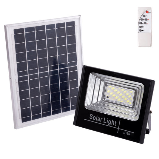 Holofote LED solar 100W 6500K Painel: 6V/12W Bateria: 3,2V/8000MaH Controle remoto [HO-SOLARFL-100W-01]