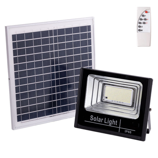 Holofote LED solar 120W 4000K Painel: 6V/15W Bateria: 3,2V/8000MaH Controle remoto [HO-SOLARFL-120W-01-W]