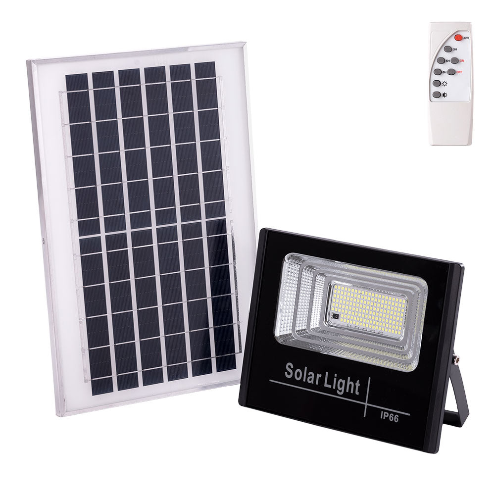 Holofote LED solar 65W 6500K Painel: Bateria 6V/8W: Controle remoto 3,2V/5000MaH [HO-SOLARFL-65W-01]