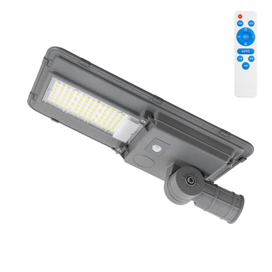 Luz de rua solar LED 100W 5000K Painel 6V 15W Bateria 10Ah Sensor/Controle Remoto [HO-STR100W-SL04-CW]