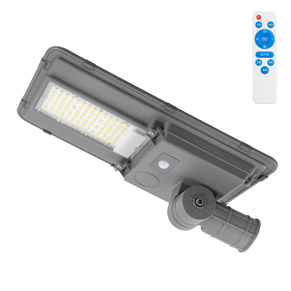 Luz de rua solar LED 150W 5000K Painel 6V 20W Bateria 15Ah Sensor/Controle Remoto [HO-STR150W-SL04-CW]
