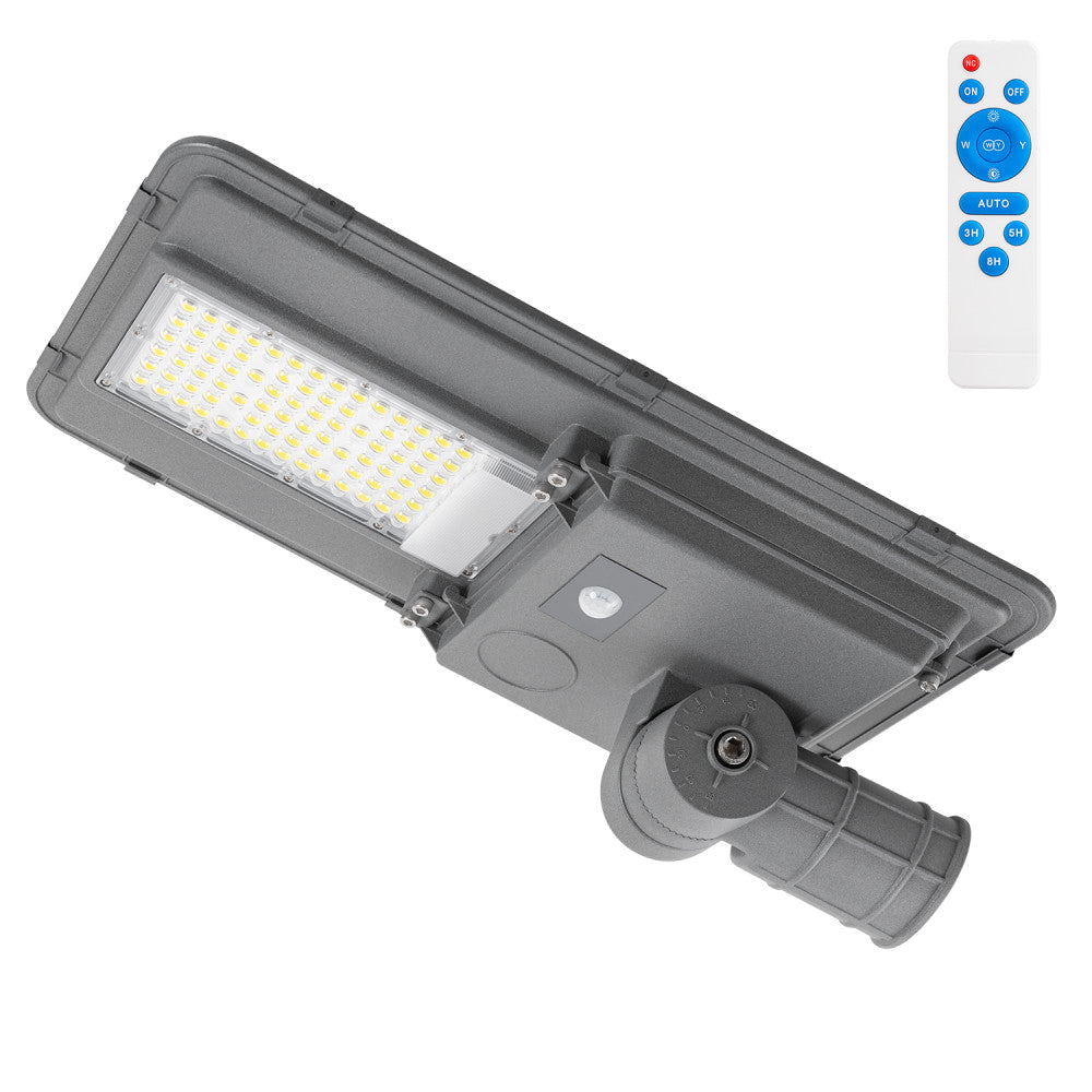 Luz de rua solar LED 200W 5000K Painel 6V 20W Bateria 20Ah Sensor/Controle Remoto [HO-STR200W-SL04-CW]