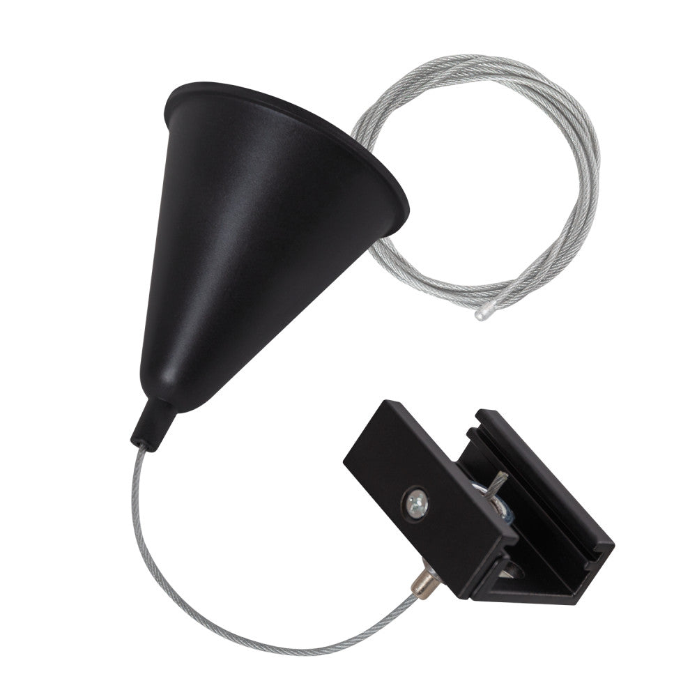 Suspensão para Trilho Trifásico Preto 1 Metro [HO-SUS-T-N]