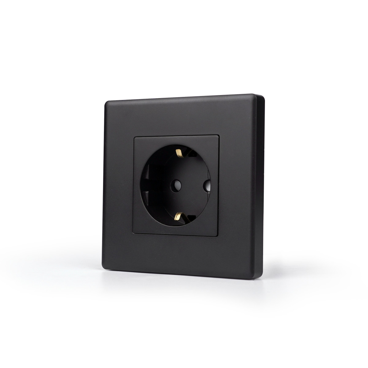 Tomada Schuko WiFi 16A Encastrar + Moldura PC Tuya Alexa Google Branco Preto