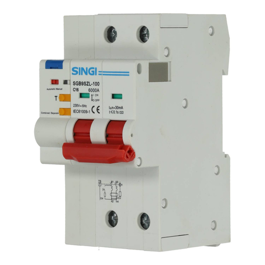 Disjuntor Diferencial Automático WiFi 2P 6kA | 10A e 16A | App Tuya | CE RoHS