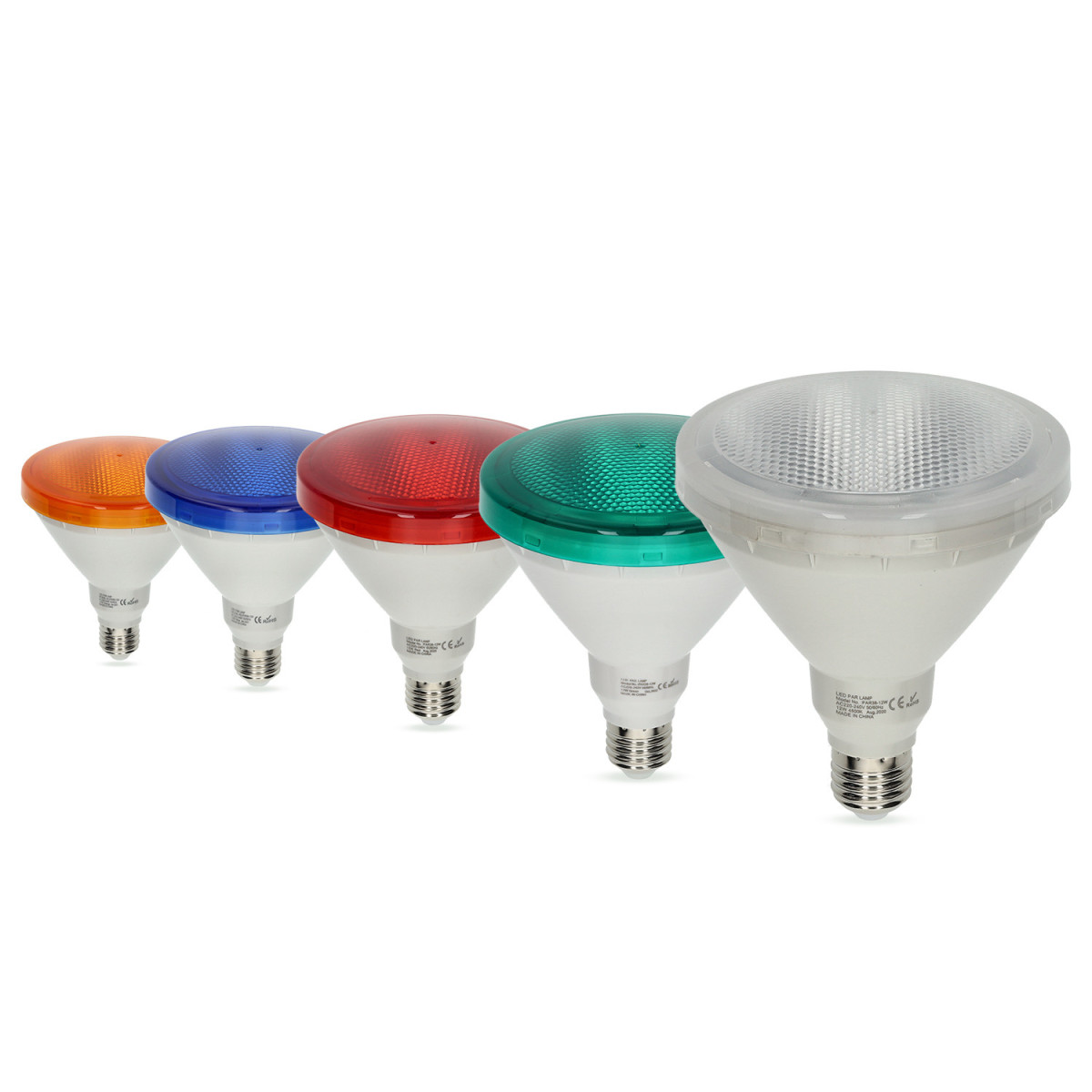 Lâmpada LED PAR38 12W E27 1000lm | Várias Cores | 120º 
