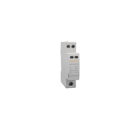 Protetor contra Sobretensões MAXGE SGS1C 1P+N Classe II 40kA Up 1,5kV Calha DIN IP20