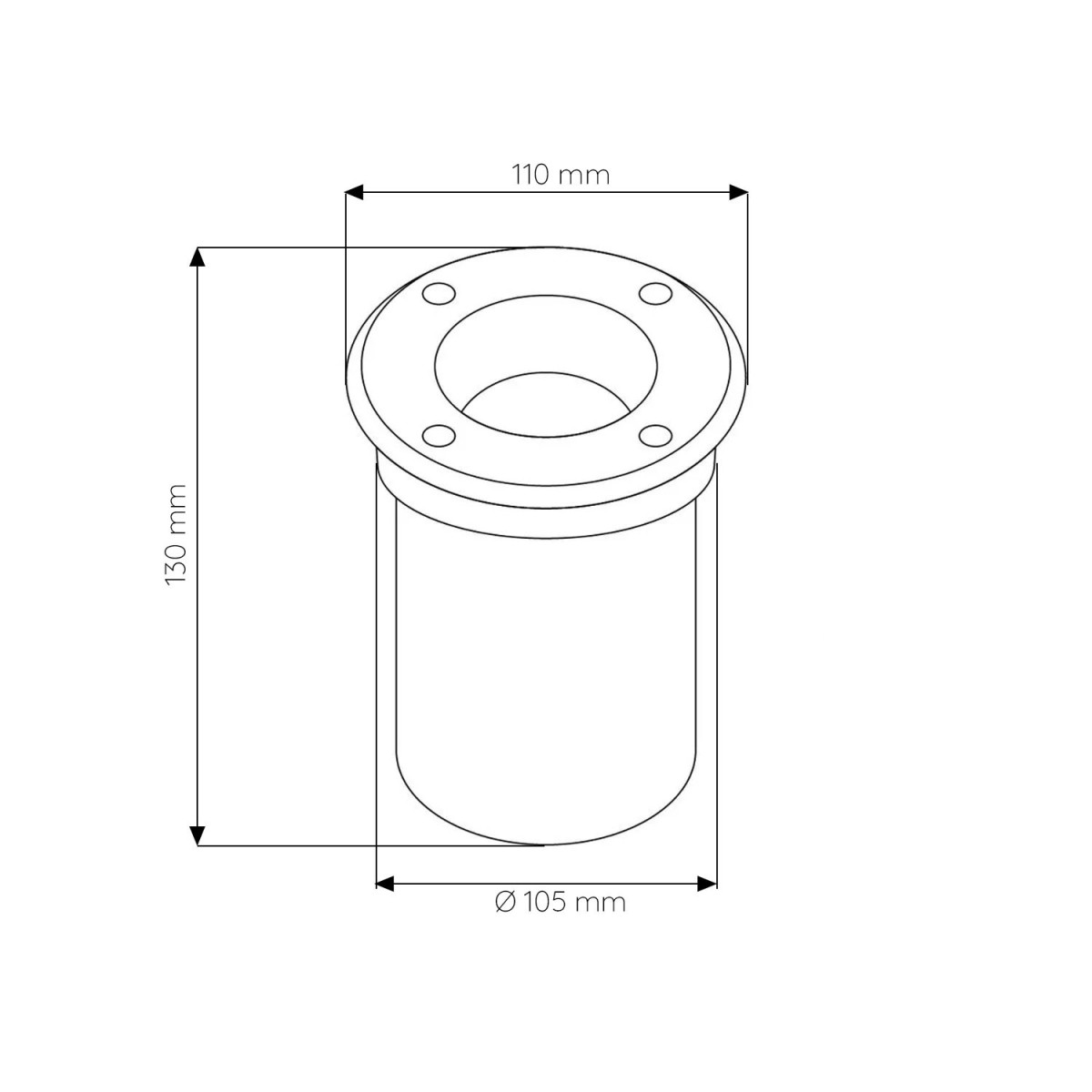 Foco Encastrar Chão GU10 IP65 Exterior Inox Ø110mm Jardins Calçadas CE RoHS