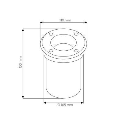 Foco Encastrar Chão GU10 IP65 Exterior Inox Ø110mm Jardins Calçadas CE RoHS