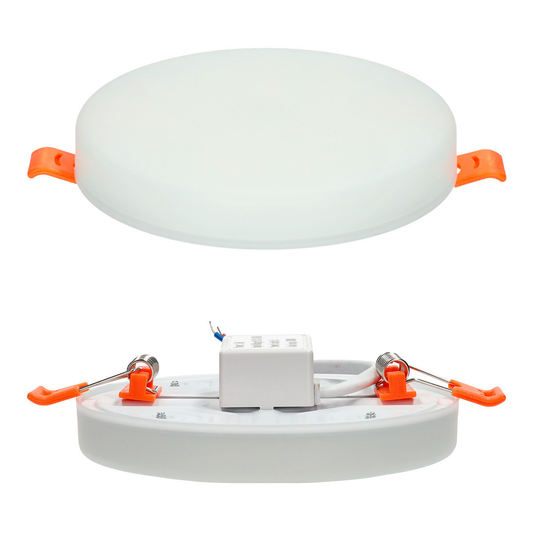 Downlight Circular LED 15W Sem Borda Ajustável 1800lm Branco Frio 6500K Neutro 4000K Quente 3000K