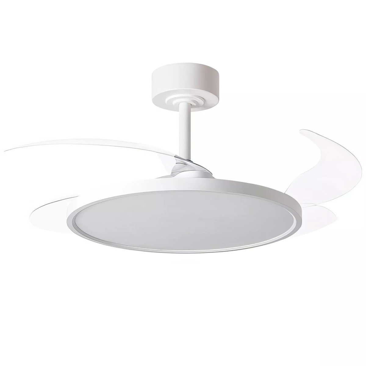 Ventoinha de Teto com Pás Retráteis e Luz LED 36W 3CCT | Motor DC 30W | 6 Velocidades | Comando - branco
