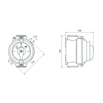 Interruptor ATEX 4 Polos 16A IP66 Alumínio Zonas 1, 2, 21 e 22 5 Anos Garantia