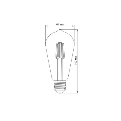 Lâmpada LED Filamento ST64 E27 6W 550lm Branco Quente 2700K Regulável 360° Estilo Edison
