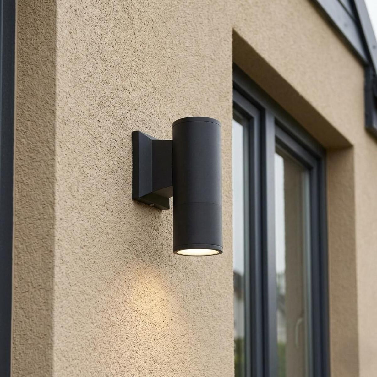 Aplique de Parede Moderno 1xGU10 IP54 Alumínio | Interior e Exterior | Preto 