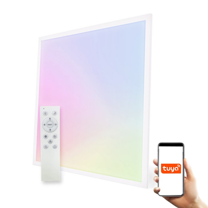 Painel LED Smarthome 60x60cm 40W RGB+3CCT | App Tuya + Comando | IP40