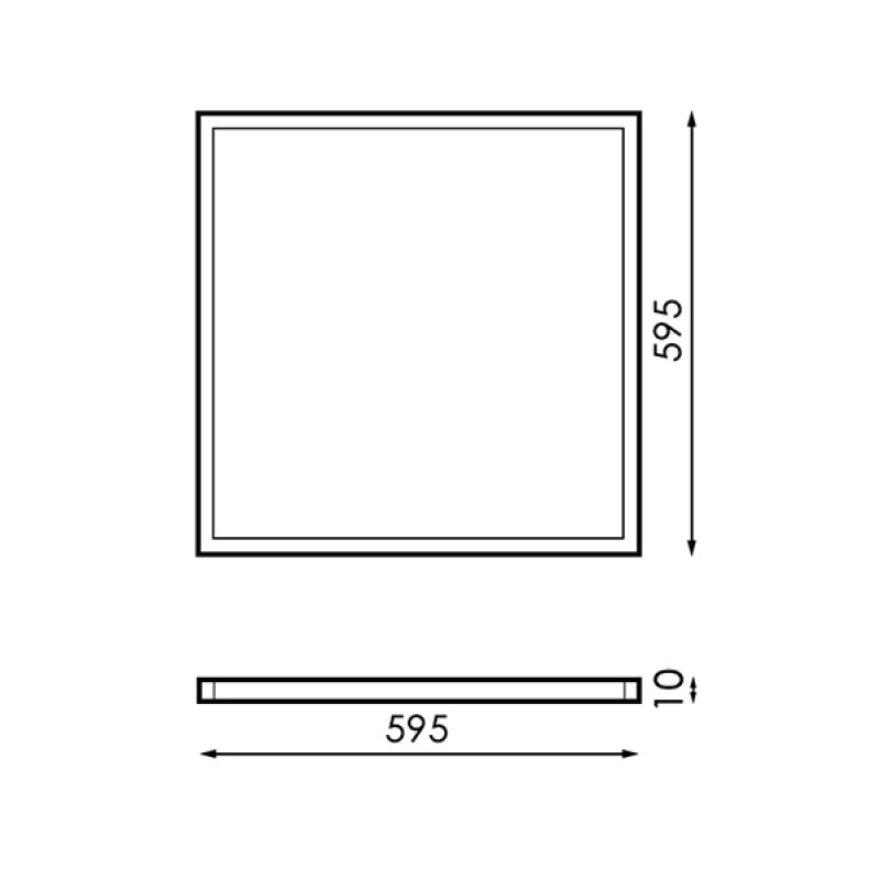 Painel LED Smarthome 60x60cm 40W RGB+3CCT | App Tuya + Comando | IP40 Dimensões