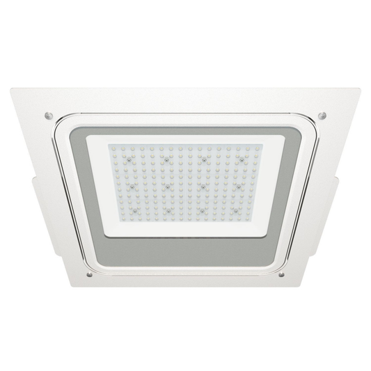 Projetor LED ATEX 100W 120º IP66 Superfície ou Embutir Postos de Combustível Lumileds 16000lm 5700K