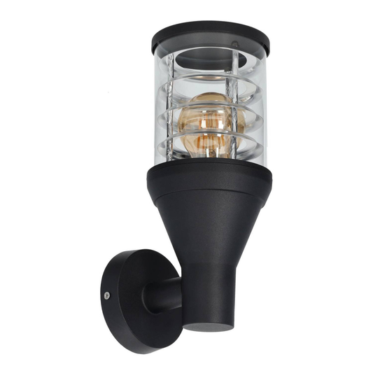 Aplique de Parede Exterior E27 em Alumínio Preto IP65 Jardim Terraço Fachada