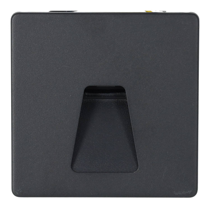 Baliza LED Encastrável Parede 3W 330lm IP65 | Quadrado Trapézio | Branco Quente 3000K | Exterior - preto