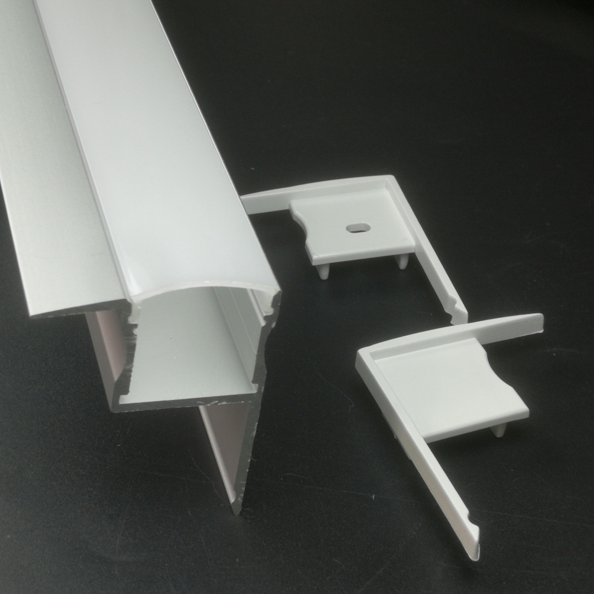 Perfil de Alumínio para Faixa LED 2m – Teto Falso com Difusor Opaco