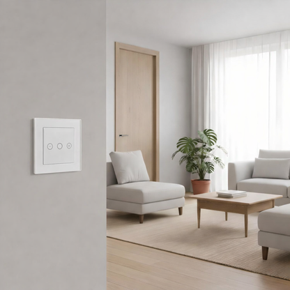 Interruptor Dimmer Touch WiFi + Moldura de Vidro | 700W | App Tuya | Google Home & Alexa | Branco - Sala