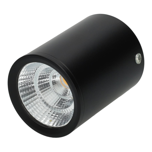 Foco Downlight Saliente LED 7W COB Bridgelux 4000K – Preto / Branco